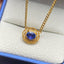 14K GOLD 1.36 CT NATURAL SAPPHIRE & DIAMOND NECKLACE