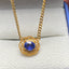 14K GOLD 1.36 CT NATURAL SAPPHIRE & DIAMOND NECKLACE