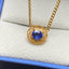 14K GOLD 1.36 CT NATURAL SAPPHIRE & DIAMOND NECKLACE