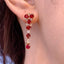 14K GOLD 2.21 CT NATURAL RUBY & SAPPHIRE EARRINGS
