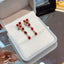 14K GOLD 2.21 CT NATURAL RUBY & SAPPHIRE EARRINGS