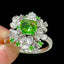 14K GOLD 1 CT NATURAL TSAVORITE & DIAMOND RING