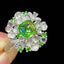 14K GOLD 1 CT NATURAL TSAVORITE & DIAMOND RING