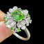 14K GOLD 1 CT NATURAL TSAVORITE & DIAMOND RING