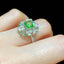 14K GOLD 1 CT NATURAL TSAVORITE & DIAMOND RING