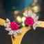 14K GOLD 1.60 CT NATURAL RUBY & DIAMOND EARRINGS