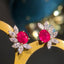 14K GOLD 1.60 CT NATURAL RUBY & DIAMOND EARRINGS