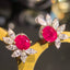 14K GOLD 1.60 CT NATURAL RUBY & DIAMOND EARRINGS