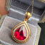 14K GOLD 2.22 CT NATURAL TOURMALINE & DIAMOND PENDANT( WITHOUT CHAIN )