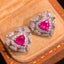 14K GOLD 0.77 CTW NATURAL RUBY & DIAMOND EARRINGS