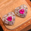 14K GOLD 0.77 CTW NATURAL RUBY & DIAMOND EARRINGS