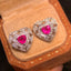 14K GOLD 0.77 CTW NATURAL RUBY & DIAMOND EARRINGS