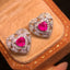 14K GOLD 0.77 CTW NATURAL RUBY & DIAMOND EARRINGS