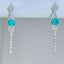 14K GOLD 0.88 CT NATURAL PARAIBA TOURMALINE & DIAMOND EARRINGS