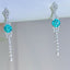 14K GOLD 0.88 CT NATURAL PARAIBA TOURMALINE & DIAMOND EARRINGS