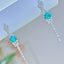 14K GOLD 0.88 CT NATURAL PARAIBA TOURMALINE & DIAMOND EARRINGS