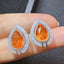 14K GOLD 6.50 CTW NATURAL SPESSARTINE & DIAMOND EARRINGS