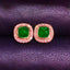 14K GOLD 1.42 CT NATURAL EMERALD & DIAMOND EARRINGS