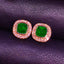 14K GOLD 1.42 CT NATURAL EMERALD & DIAMOND EARRINGS