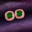 14K GOLD 1.42 CT NATURAL EMERALD & DIAMOND EARRINGS