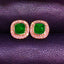 14K GOLD 1.42 CT NATURAL EMERALD & DIAMOND EARRINGS