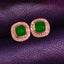 14K GOLD 1.42 CT NATURAL EMERALD & DIAMOND EARRINGS