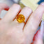 14K GOLD 7.20 CTW NATURAL CITRINE & DIAMOND RING