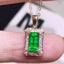 14K GOLD 1.02 CTW NATURAL EMERALD & DIAMOND PENDANT( WITHOUT CHAIN )