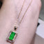 14K GOLD 1.02 CTW NATURAL EMERALD & DIAMOND PENDANT( WITHOUT CHAIN )