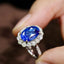14K GOLD 5.19 CTW NATURAL SAPPHIRE & DIAMOND RING