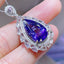 14K GOLD 7.25 CTW NATURAL TANZANITE & DIAMOND PENDANT( WITHOUT CHAIN )