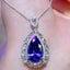 14K GOLD 7.25 CTW NATURAL TANZANITE & DIAMOND PENDANT( WITHOUT CHAIN )