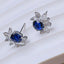 14K GOLD 2.2 CT NATURAL SAPPHIRE & SAPPHIRE EARRINGS