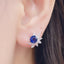 14K GOLD 2.2 CT NATURAL SAPPHIRE & SAPPHIRE EARRINGS