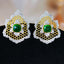 14K GOLD 1.3 CT NATURAL EMERALD & DIAMOND EARRINGS