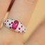 14K GOLD 1.1 CT NATURAL RUBY & DIAMOND & RUBY RING