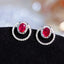 14K GOLD 0.5 CT NATURAL RUBY & DIAMOND EARRINGS