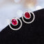 14K GOLD 0.5 CT NATURAL RUBY & DIAMOND EARRINGS
