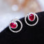 14K GOLD 0.5 CT NATURAL RUBY & DIAMOND EARRINGS