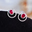 14K GOLD 0.5 CT NATURAL RUBY & DIAMOND EARRINGS