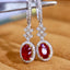 14K GOLD 1.4 CTW VIVID RED NATURAL RUBY & DIAMOND EARRINGS