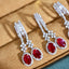 14K GOLD 1.4 CTW VIVID RED NATURAL RUBY & DIAMOND EARRINGS