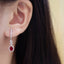 14K GOLD 1.4 CTW VIVID RED NATURAL RUBY & DIAMOND EARRINGS