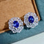 14K GOLD 2.2 CTW NATURAL SAPPHIRE & DIAMOND EARRINGS