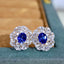 14K GOLD 2.2 CTW NATURAL SAPPHIRE & DIAMOND EARRINGS