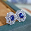 14K GOLD 2.2 CTW NATURAL SAPPHIRE & DIAMOND EARRINGS