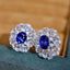 14K GOLD 2.2 CTW NATURAL SAPPHIRE & DIAMOND EARRINGS