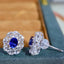 14K GOLD 2.2 CTW NATURAL SAPPHIRE & DIAMOND EARRINGS
