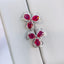14K GOLD 1.27 CT NATURAL RUBY & DIAMOND & SAPPHIRE EARRINGS