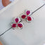 14K GOLD 1.27 CT NATURAL RUBY & DIAMOND & SAPPHIRE EARRINGS